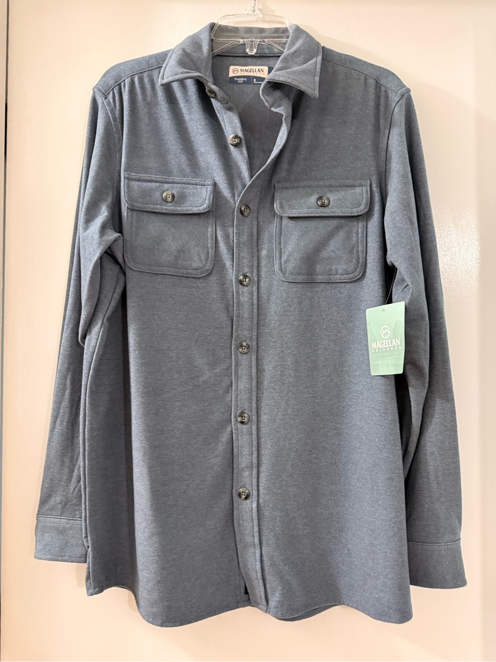 Magellan Outdoors Men's Slate Gray Button-Up Shirt Jacket